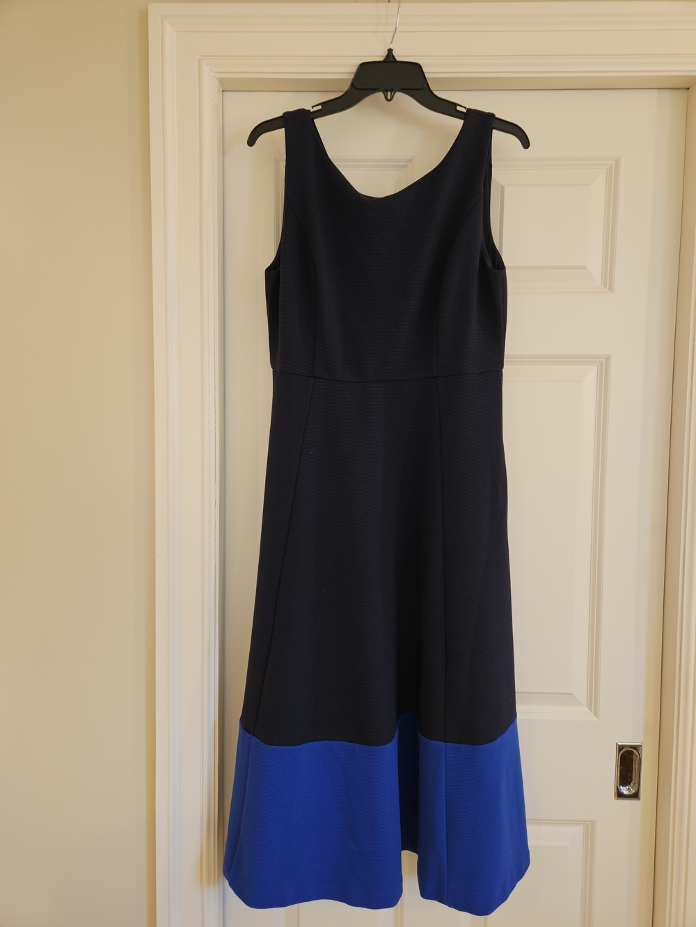 Boden Ponte Navy and Bright Blue Sleeveless Midi Dress, New with Tags